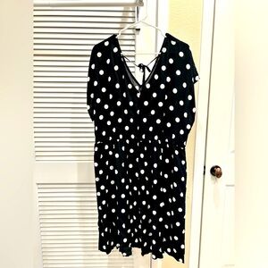 Ava & Viv Black and White Polka Dot Dress